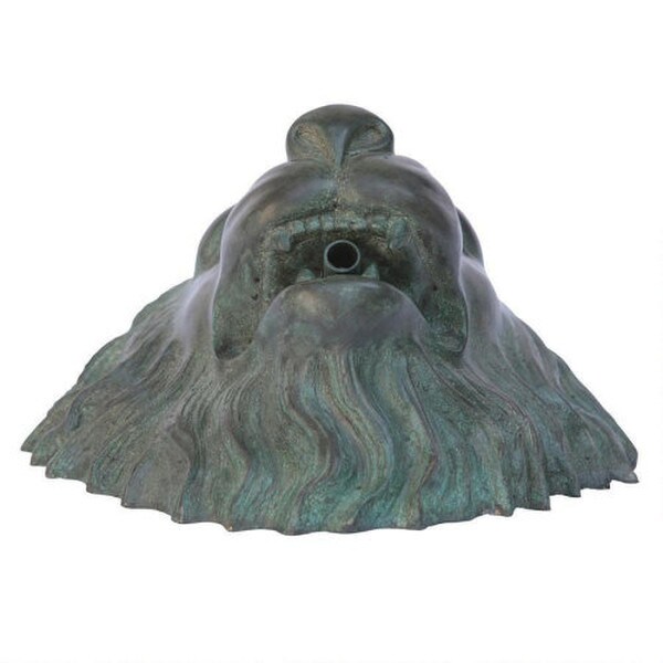 Spitter Lion Head Piped Bronze Garden Wall Mask Sculpture